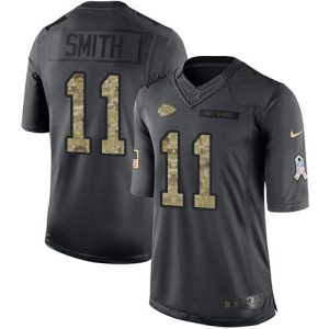 Chiefs #11 Alex Smith Black Youth Stitched NFL Limited 2016 Salute to Service Jersey