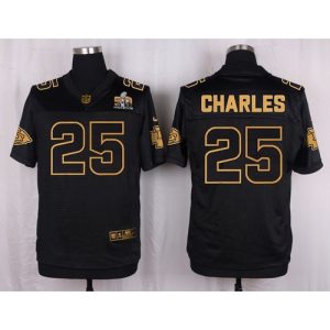 Chiefs #25 Jamaal Charles Black Men's Stitched NFL Elite Pro Line Gold Collection Jersey