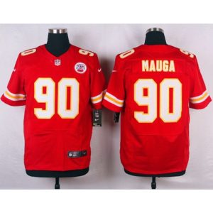 Chiefs #90 Josh Mauga Red Team Color Men's Stitched NFL Elite Jersey