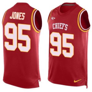 Chiefs #95 Chris Jones Red Team Color Men's Stitched NFL Limited Tank Top Jersey