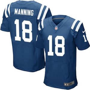 Colts #18 Peyton Manning Royal Blue Team Color Men's Stitched NFL Elite Jersey