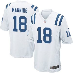 Colts #18 Peyton Manning White Youth Stitched NFL Elite Jersey