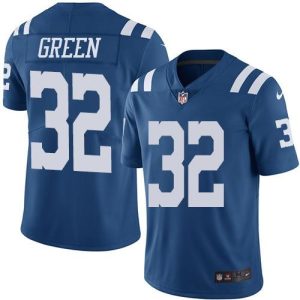 Colts #32 T.J. Green Royal Blue Men's Stitched NFL Limited Rush Jersey