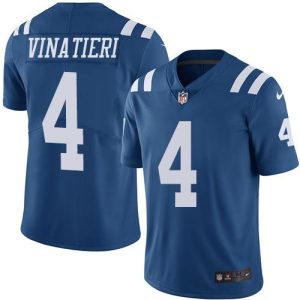 Colts #4 Adam Vinatieri Royal Blue Men's Stitched NFL Limited Rush Jersey