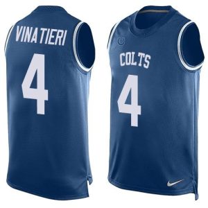 Colts #4 Adam Vinatieri Royal Blue Team Color Men's Stitched NFL Limited Tank Top Jersey