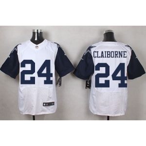 Cowboys #24 Morris Claiborne White Men's Stitched NFL Elite Rush Jersey