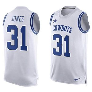 Cowboys #31 Byron Jones White Men's Stitched NFL Limited Tank Top Jersey