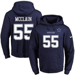 Cowboys #55 Rolando McClain Navy Blue Name & Number Pullover NFL Hoodie