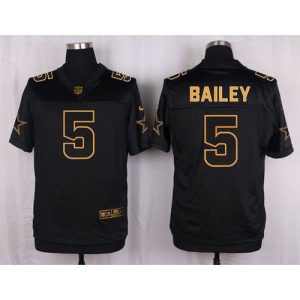 Cowboys #5 Dan Bailey Black Men's Stitched NFL Elite Pro Line Gold Collection Jersey