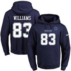 Cowboys #83 Terrance Williams Navy Blue Name & Number Pullover NFL Hoodie