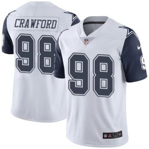 Cowboys #98 Tyrone Crawford White Men's Stitched NFL Limited Rush Jersey