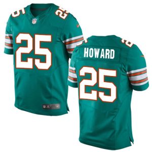 Dolphins #25 Xavien Howard Aqua Green Alternate Men's Stitched NFL Elite Jersey