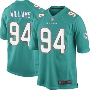 Dolphins #94 Mario Williams Aqua Green Team Color Youth Stitched NFL Elite Jersey
