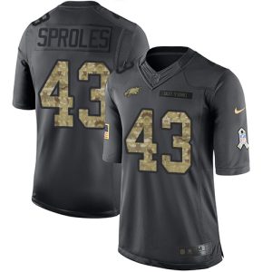 Eagles #43 Darren Sproles Black Youth Stitched NFL Limited 2016 Salute to Service Jersey