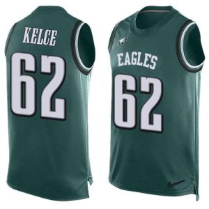 Eagles #62 Jason Kelce Midnight Green Team Color Men's Stitched NFL Limited Tank Top Jersey