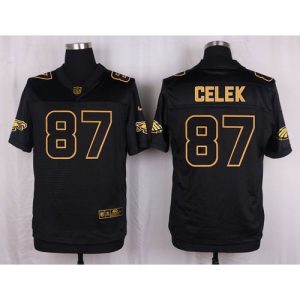 Eagles #87 Brent Celek Black Men's Stitched NFL Elite Pro Line Gold Collection Jersey