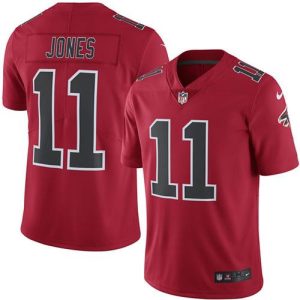Falcons #11 Julio Jones Red Youth Stitched NFL Limited Rush Jersey