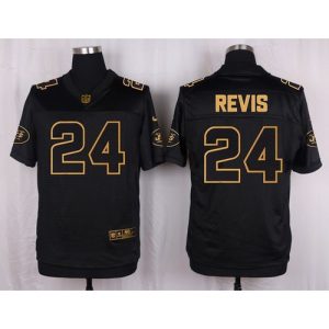 Jets #24 Darrelle Revis Black Men's Stitched NFL Elite Pro Line Gold Collection Jersey