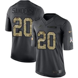 Lions #20 Barry Sanders Black Youth Stitched NFL Limited 2016 Salute to Service Jersey