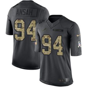 Lions #94 Ziggy Ansah Black Youth Stitched NFL Limited 2016 Salute to Service Jersey
