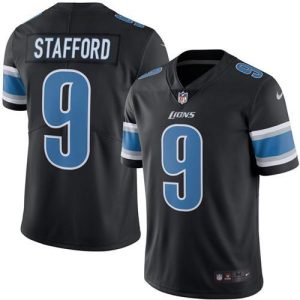 Lions #9 Matthew Stafford Black Youth Stitched NFL Limited Rush Jersey