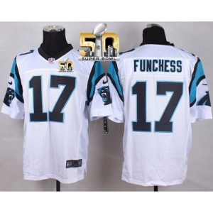 Panthers #17 Devin Funchess White Super Bowl 50 Men's Stitched NFL Elite Jersey