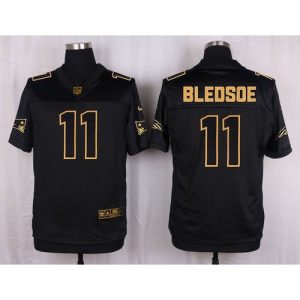 Patriots #11 Drew Bledsoe Black Men's Stitched NFL Elite Pro Line Gold Collection Jersey