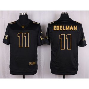 Patriots #11 Julian Edelman Black Men's Stitched NFL Elite Pro Line Gold Collection Jersey