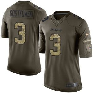 Patriots #3 Stephen Gostkowski Green Men's Stitched NFL Limited Salute to Service Jersey