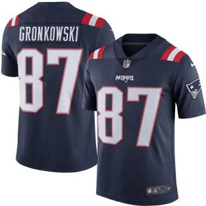 Patriots #87 Rob Gronkowski Navy Blue Youth Stitched NFL Limited Rush Jersey
