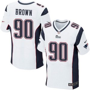 Patriots #90 Malcom Brown White Men's Stitched NFL Elite Jersey