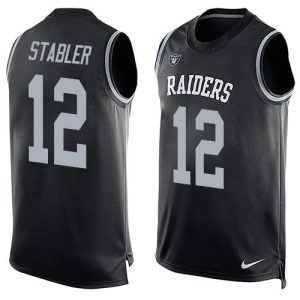Raiders #12 Kenny Stabler Black Team Color Men's Stitched NFL Limited Tank Top Jersey