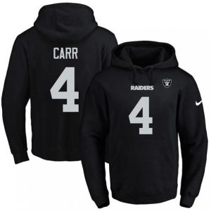 Raiders #4 Derek Carr Black Name & Number Pullover NFL Hoodie