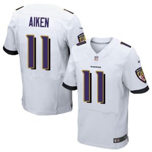 Ravens #11 Kamar Aiken White Men's Stitched NFL New Elite Jersey