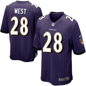 Ravens #28 Terrance West Purple Team Color Youth Stitched NFL New Elite Jersey