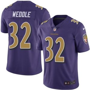 Ravens #32 Eric Weddle Purple Men's Stitched NFL Limited Rush Jersey