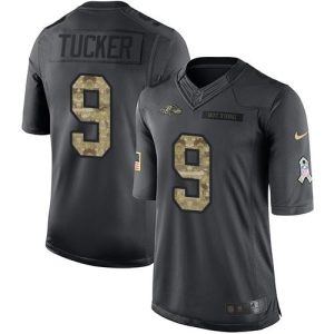 Ravens #9 Justin Tucker Black Youth Stitched NFL Limited 2016 Salute to Service Jersey