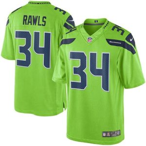 Seahawks #34 Thomas Rawls Green Men's Stitched NFL Limited Rush Jersey