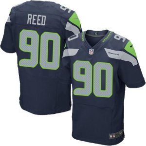 Seahawks #90 Jarran Reed Steel Blue Team Color Men's Stitched NFL Elite Jersey