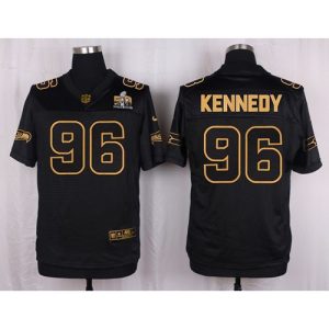 Seahawks #96 Cortez Kennedy Black Men's Stitched NFL Elite Pro Line Gold Collection Jersey