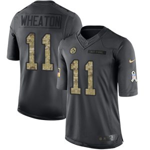 Steelers #11 Markus Wheaton Black Men's Stitched NFL Limited 2016 Salute to Service Jersey