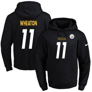 Steelers #11 Markus Wheaton Black Name & Number Pullover NFL Hoodie