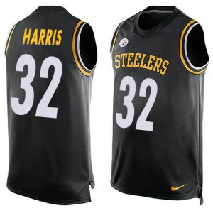 Steelers #32 Franco Harris Black Team Color Men's Stitched NFL Limited Tank Top Jersey