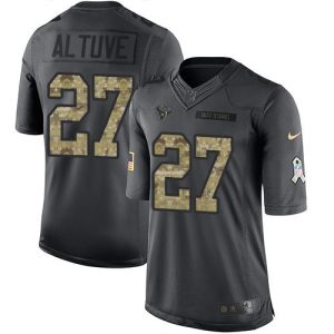 Texans #27 Jose Altuve Black Youth Stitched NFL Limited 2016 Salute to Service Jersey
