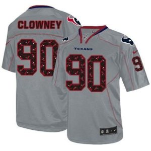 Texans #90 Jadeveon Clowney New Lights Out Grey Youth Stitched NFL Elite Jersey