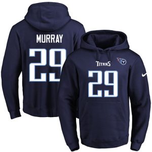 Titans #29 DeMarco Murray Navy Blue Name & Number Pullover NFL Hoodie