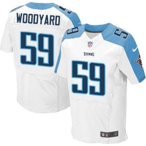 Titans #59 Wesley Woodyard White Men's Stitched NFL Elite Jersey