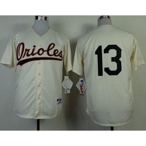 Orioles #13 Manny Machado Cream 1954 Turn Back The Clock Stitched MLB Jersey