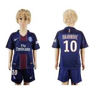 Paris Saint-Germain #10 Ibrahimovic Home Kid Soccer Club Jersey