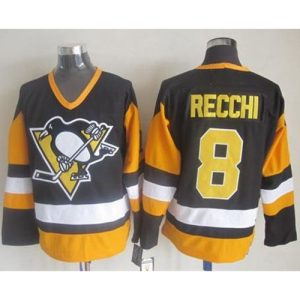 Penguins #8 Mark Recchi Black CCM Throwback Stitched NHL Jersey